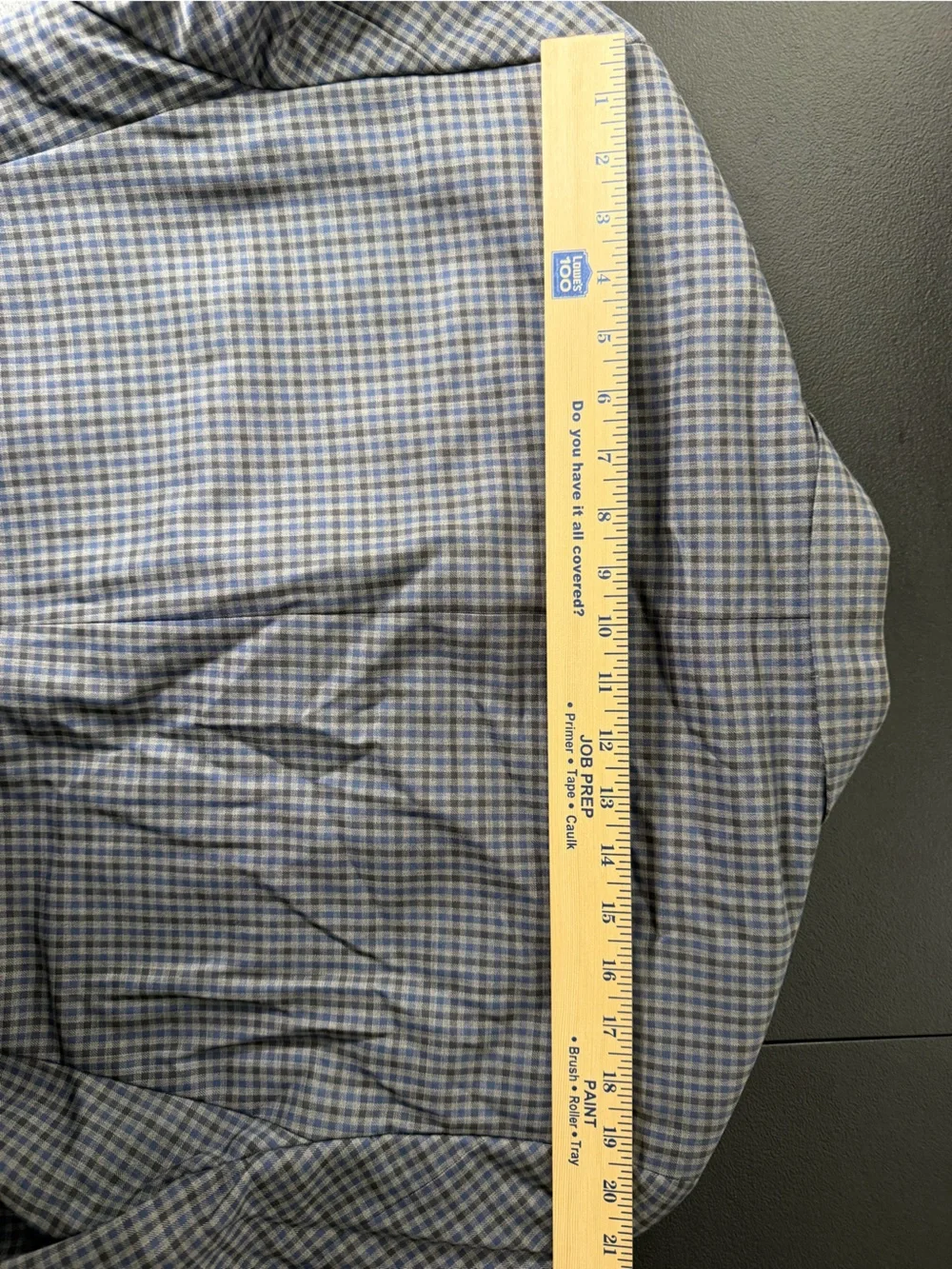 Peter Millar Wool Blazer 44T Long Gray Blue Plaid Suit Jacket Canada Sport Coat